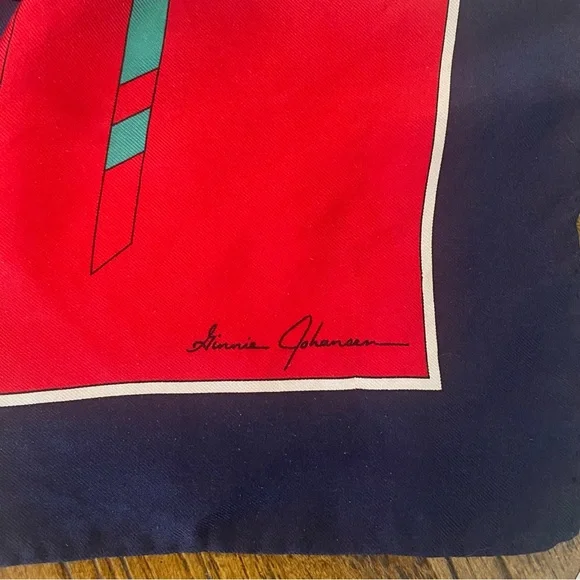 Ginnie Johansen Vintage 80’s Multicolor Geometric Silk Scarf - Designer Style - Picture 2 of 4